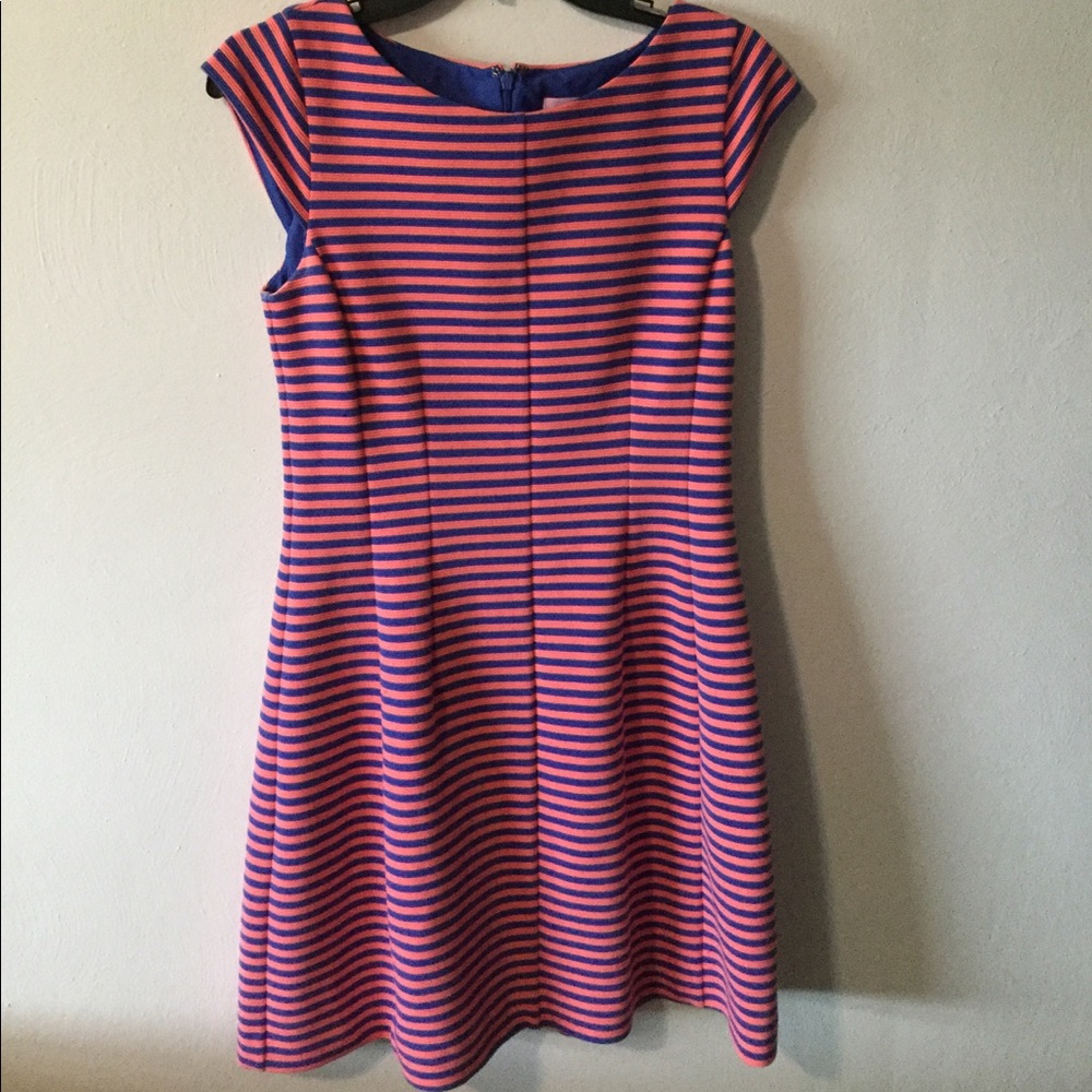 Lily Pulitzer Blue Orange Stripes Dress M